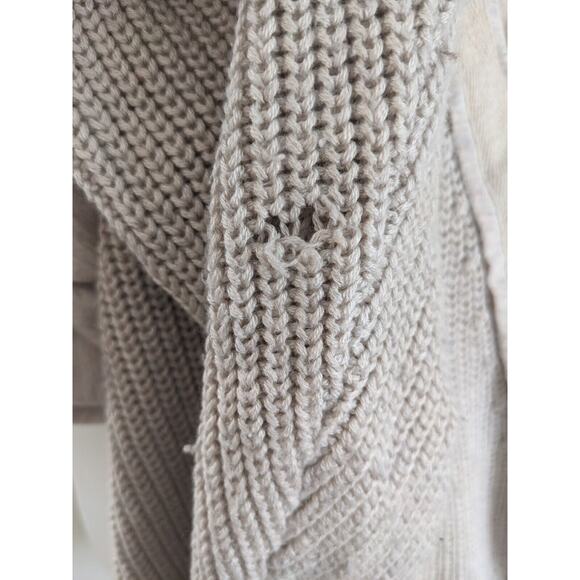 Splendid Collection Large Shea Long Sleeve Coordinating Sweater Mix Hoodie Tan - Picture 3 of 16